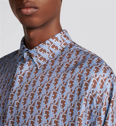 Dior Oblique Shirt Blue Organic Silk Twill